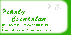 mihaly csintalan business card